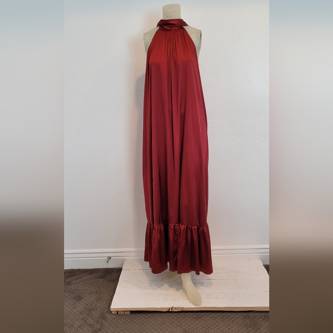 Belle Badgley Misha Burgundy Gown